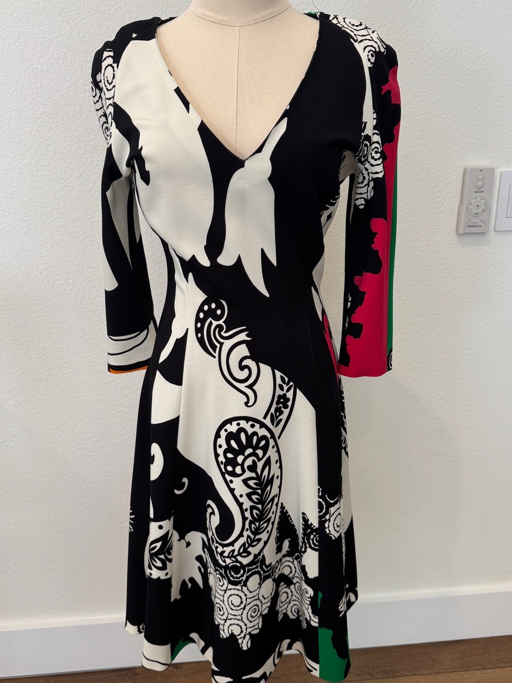 Etro Milano Abstract Paisley Print Stretch Dress IT 42